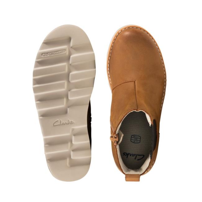 Originals Botki Chłopięce Clarks Crown Halo Kid Brązowe | CLK803HKY