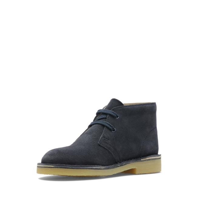 Originals Botki Chłopięce Clarks Desert Boot.. Granatowe | CLK041MTL