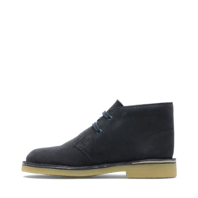 Originals Botki Chłopięce Clarks Desert Boot.. Granatowe | CLK041MTL