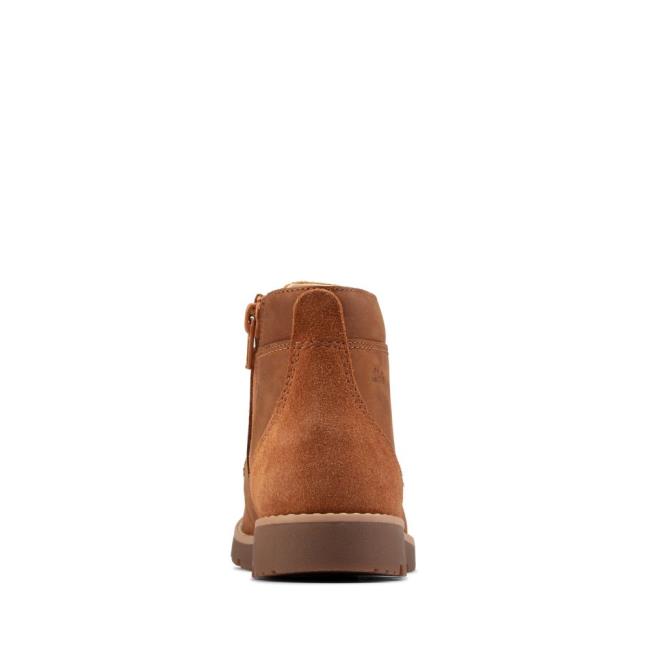 Originals Botki Chłopięce Clarks Heath Koronkowe Kid Brązowe | CLK783WLO