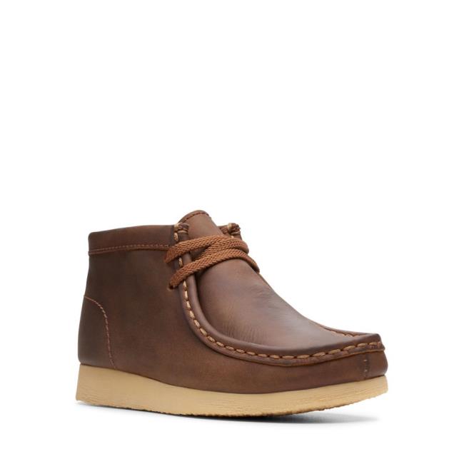 Originals Botki Chłopięce Clarks Wallabee Boot Brązowe | CLK429JZU