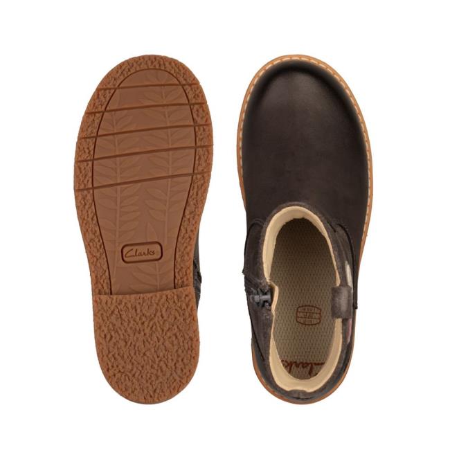 Originals Botki Dziewczynka Clarks Comet Styl Kid Szare | CLK491YDX