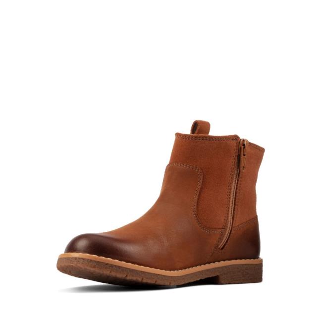 Originals Botki Dziewczynka Clarks Comet Styl Kid Brązowe | CLK849KBY