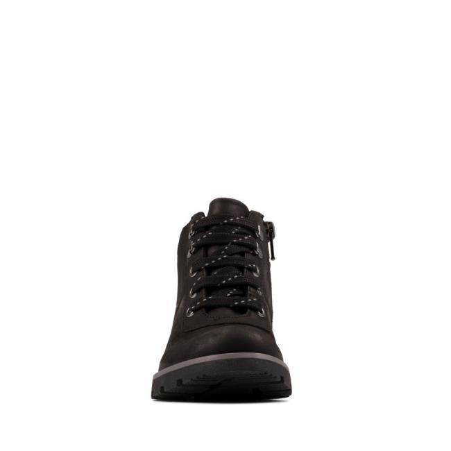 Originals Botki Dziewczynka Clarks Heath Go GORE-TEX Kid Czarne | CLK852KZO