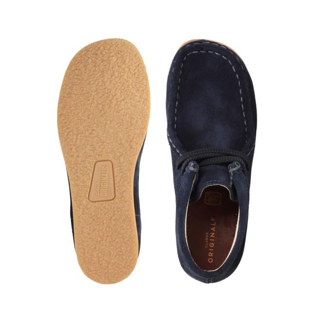 Originals Botki Dziewczynka Clarks Wallabee Granatowe | CLK042JQG