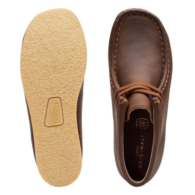 Originals Botki Dziewczynka Clarks Wallabee Brązowe | CLK357IHM