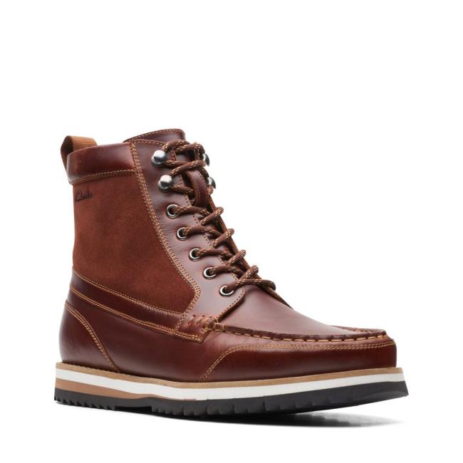 Originals Botki Męskie Clarks Durston Hi Brązowe | CLK675WVU