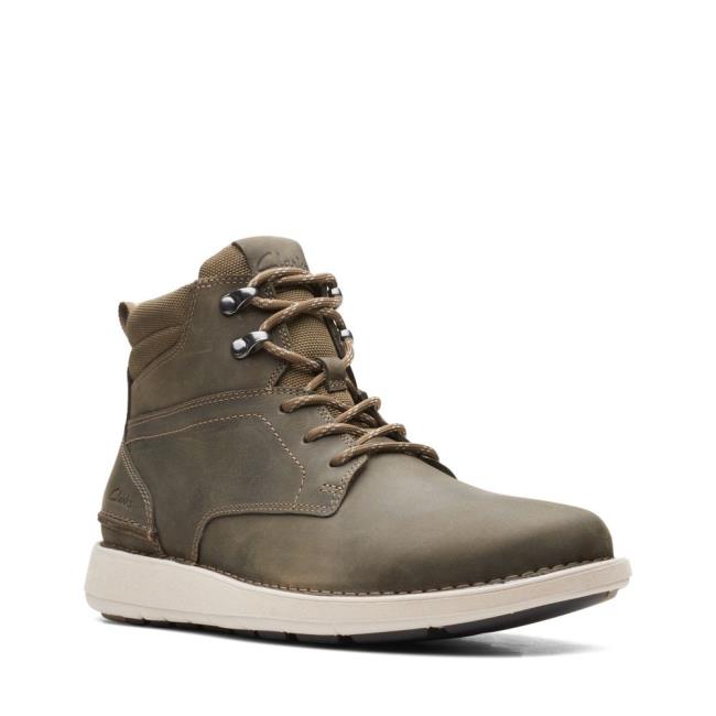 Originals Botki Męskie Clarks Larvik Mid Oliwkowe | CLK391UDN