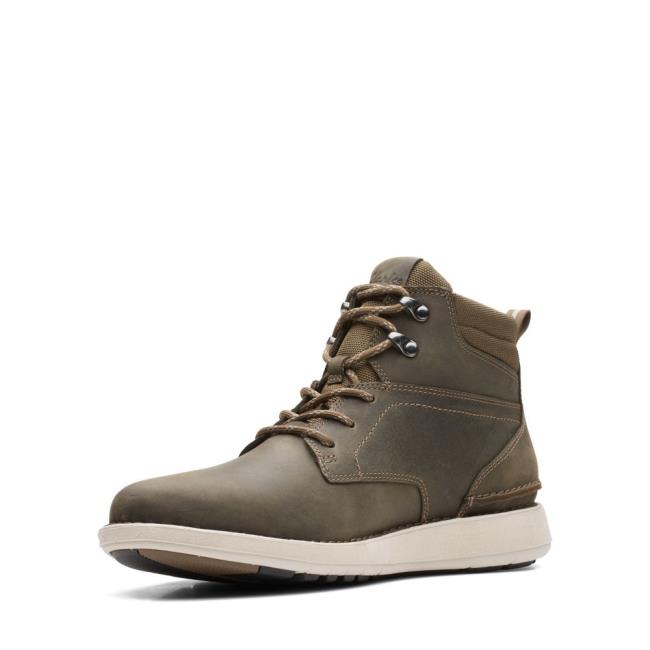 Originals Botki Męskie Clarks Larvik Mid Oliwkowe | CLK391UDN