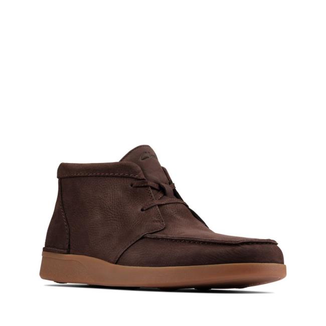 Originals Botki Męskie Clarks Oakland Top Ciemny Brązowe | CLK258GJM