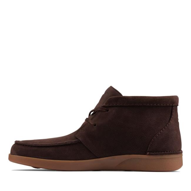 Originals Botki Męskie Clarks Oakland Top Ciemny Brązowe | CLK258GJM