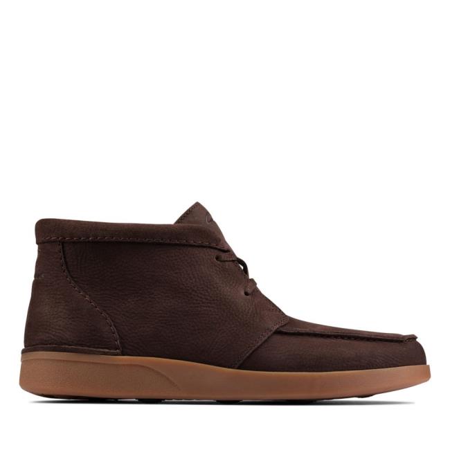 Originals Botki Męskie Clarks Oakland Top Ciemny Brązowe | CLK258GJM