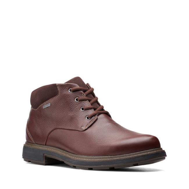 Originals Botki Męskie Clarks Un Tread Up GORE-TEX 2 Ciemny Brązowe | CLK013YZR