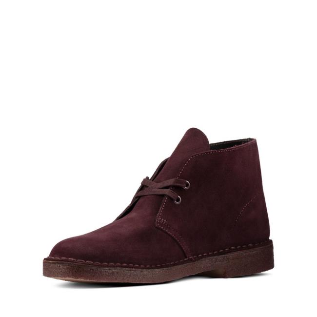 Pustynne Buty Męskie Clarks Desert Boot Bordowe | CLK102PQV