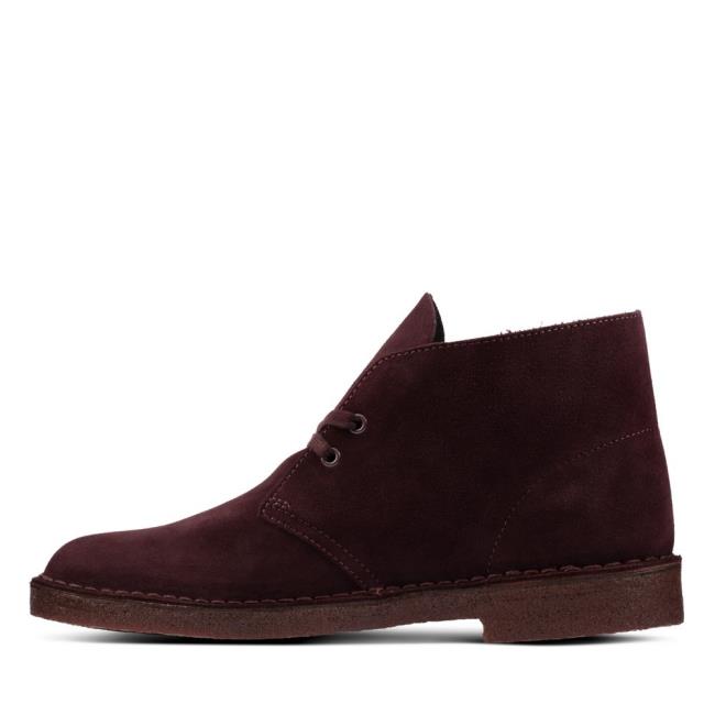 Pustynne Buty Męskie Clarks Desert Boot Bordowe | CLK102PQV