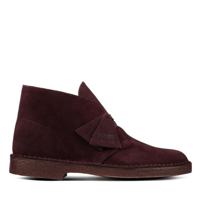 Pustynne Buty Męskie Clarks Desert Boot Bordowe | CLK102PQV