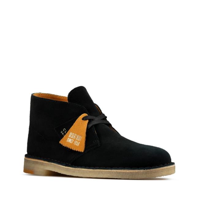 Pustynne Buty Męskie Clarks Desert Boot Czarne | CLK482QJH