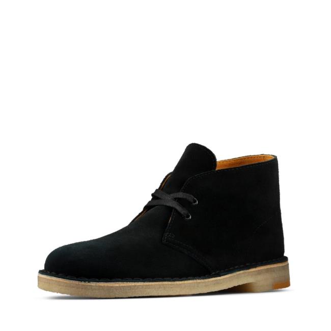 Pustynne Buty Męskie Clarks Desert Boot Czarne | CLK482QJH