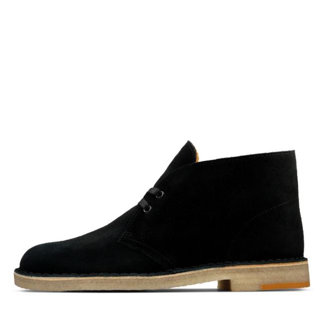 Pustynne Buty Męskie Clarks Desert Boot Czarne | CLK482QJH