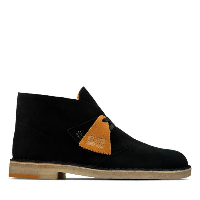 Pustynne Buty Męskie Clarks Desert Boot Czarne | CLK482QJH