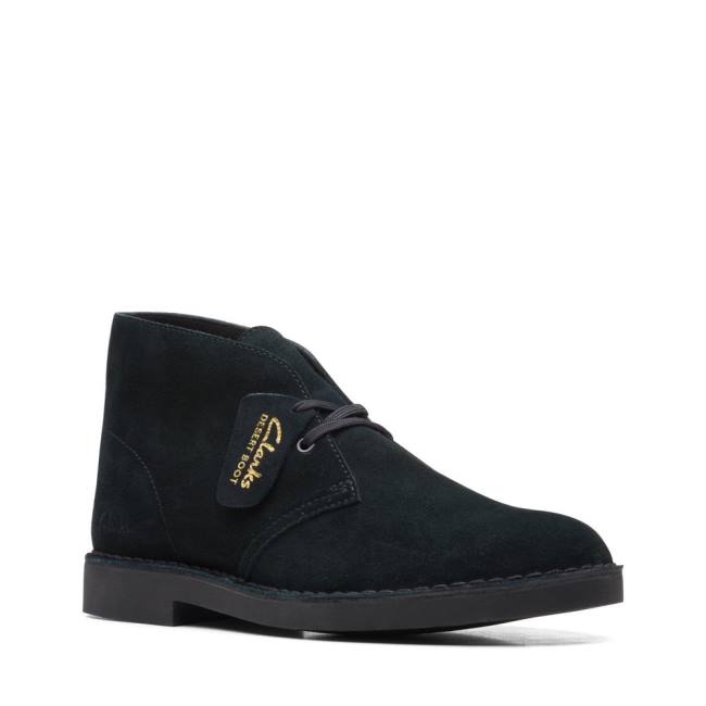 Pustynne Buty Męskie Clarks Desert Boot Klasyczne Evo Czarne | CLK794ZGW