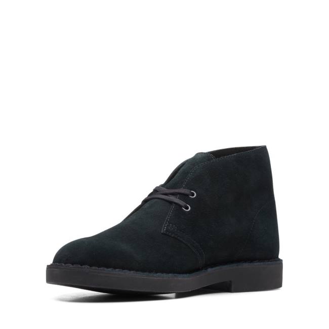 Pustynne Buty Męskie Clarks Desert Boot Klasyczne Evo Czarne | CLK794ZGW