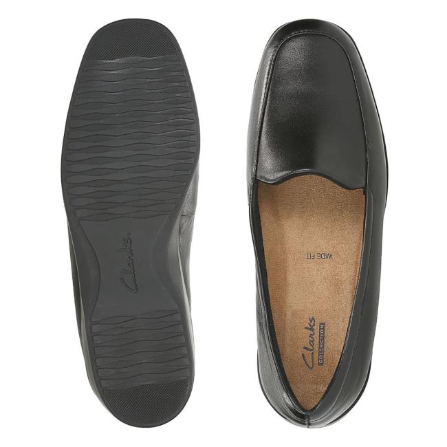 Półbuty Damskie Clarks Georgia Czarne | CLK846NEI