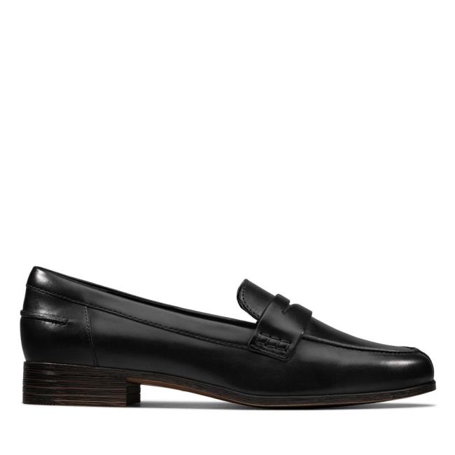 Półbuty Damskie Clarks Hamble Loafer Czarne | CLK021LNU