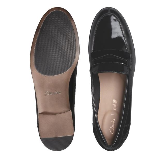 Półbuty Damskie Clarks Hamble Loafer Czarne | CLK917VRP