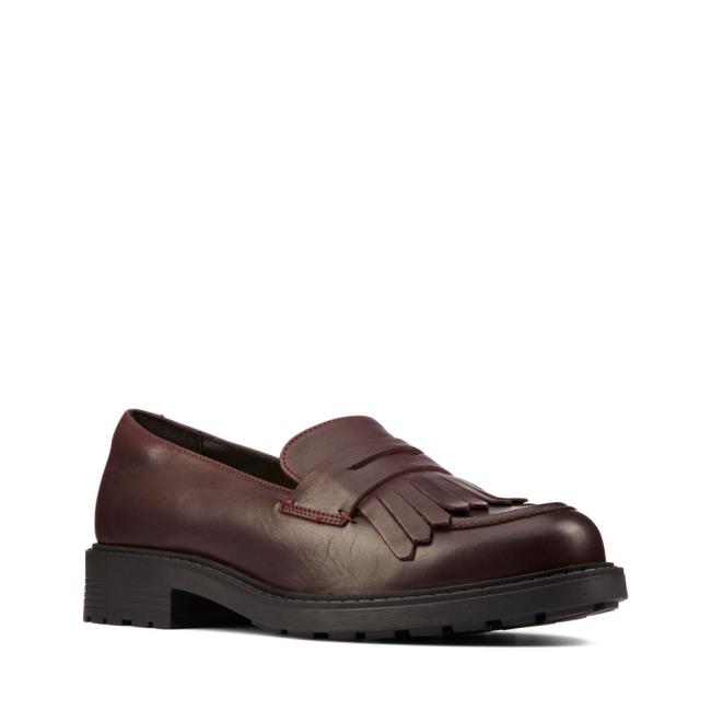 Półbuty Damskie Clarks Orinoco 2 Loafer Bordowe | CLK385ETH