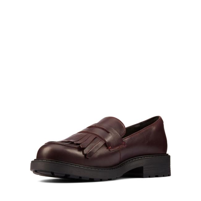 Półbuty Damskie Clarks Orinoco 2 Loafer Bordowe | CLK385ETH