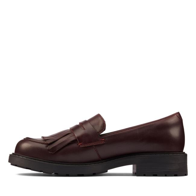 Półbuty Damskie Clarks Orinoco 2 Loafer Bordowe | CLK385ETH