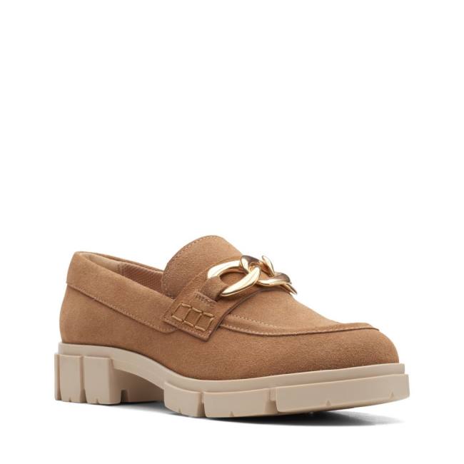 Półbuty Damskie Clarks Teala Trim Khaki | CLK957FKW