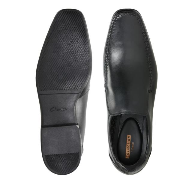 Półbuty Męskie Clarks Glement Seam Czarne | CLK095NVA