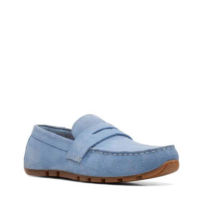 Półbuty Męskie Clarks Oswick Bar Niebieskie | CLK439XRW