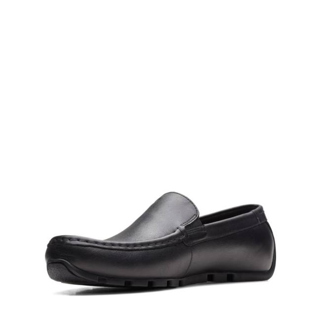 Półbuty Męskie Clarks Oswick Plain Czarne | CLK638WAM