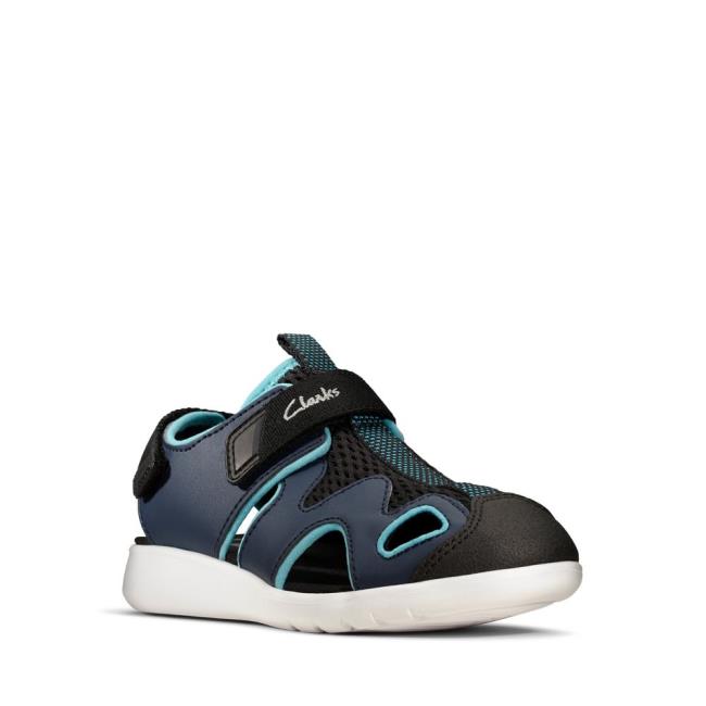 Sandały Chłopięce Clarks Scape Surf Kid Granatowe | CLK231MZA