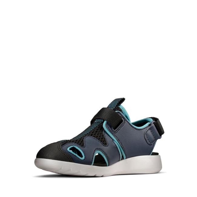 Sandały Chłopięce Clarks Scape Surf Kid Granatowe | CLK231MZA