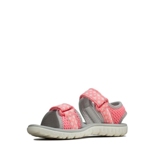 Sandały Chłopięce Clarks Surfing Tide Kid Różowe | CLK216TPE