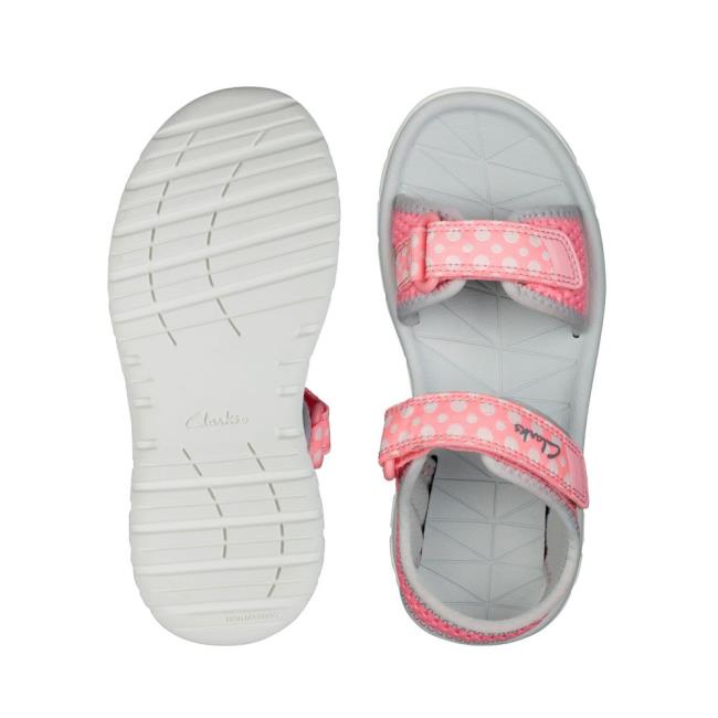 Sandały Chłopięce Clarks Surfing Tide Kid Różowe | CLK216TPE