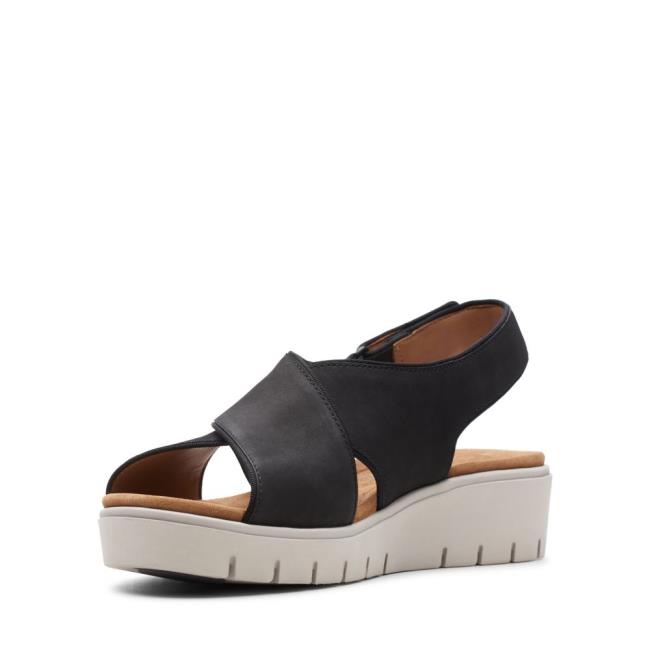 Sandały Damskie Clarks Un Karely Sun Czarne | CLK143RKU