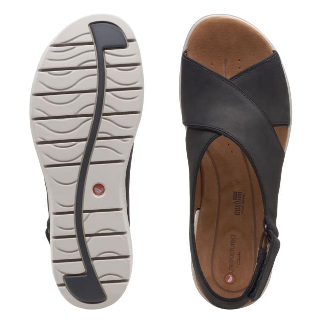 Sandały Damskie Clarks Un Karely Sun Czarne | CLK143RKU