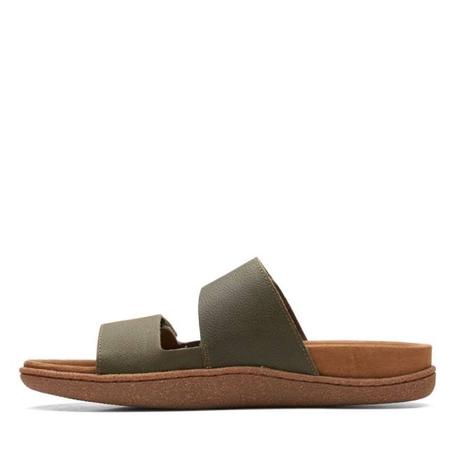 Sandały Męskie Clarks Pilton Paskiem Ciemny Oliwkowe | CLK053EMQ