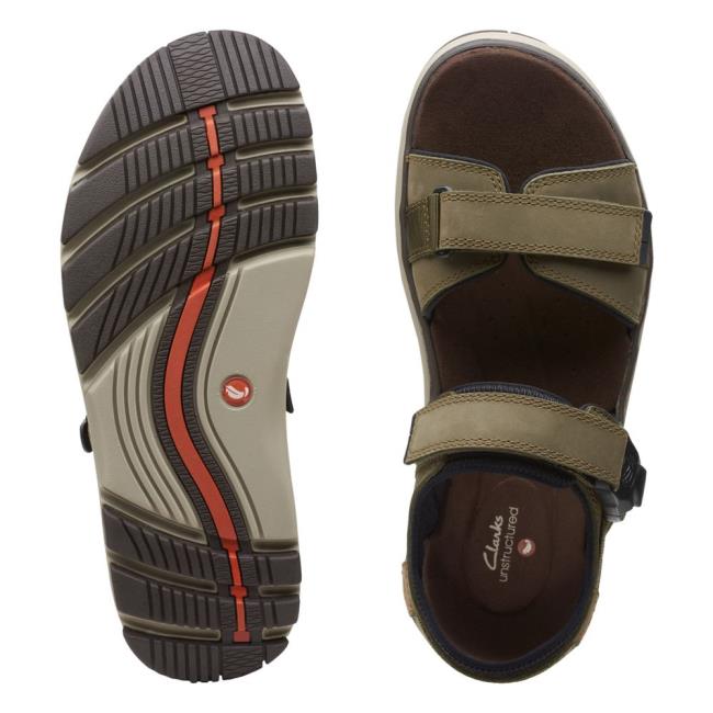 Sandały Męskie Clarks Un Trek Part Ciemny Oliwkowe | CLK260SGO