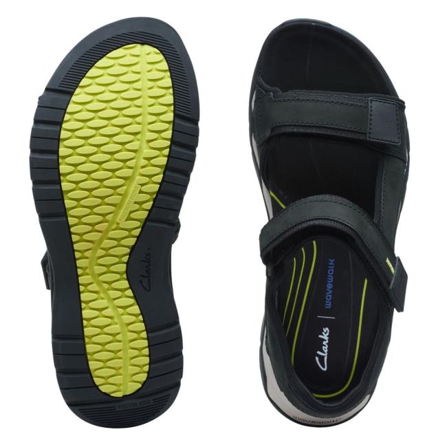 Sandały Męskie Clarks Wave2.0 Jump Czarne | CLK508JMR