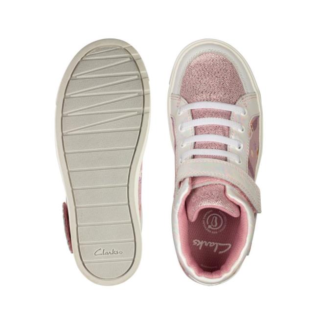 Sneakersy Niskie Dziewczynka Clarks City Hop Kid Różowe | CLK428VGS