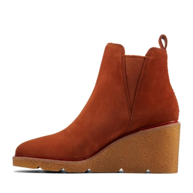 Sztyblety Damskie Clarks Clarkford Top Ciemny Brązowe | CLK562ATF