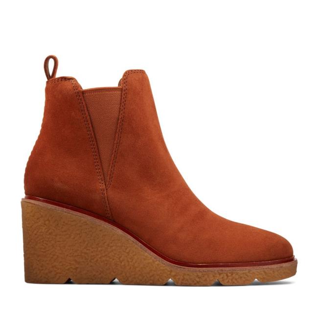 Sztyblety Damskie Clarks Clarkford Top Ciemny Brązowe | CLK562ATF