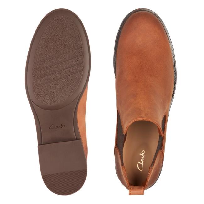 Sztyblety Damskie Clarks Memi Top Ciemny Brązowe | CLK794NHS