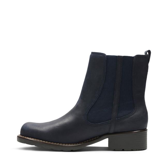 Sztyblety Damskie Clarks Orinoco Club Granatowe | CLK128JRV